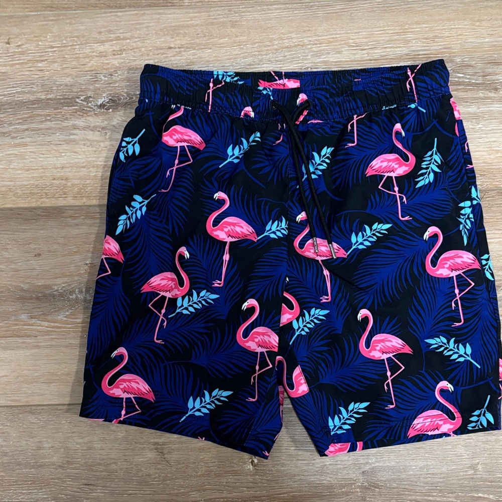 Flamingo Print Men's Swim Shorts
